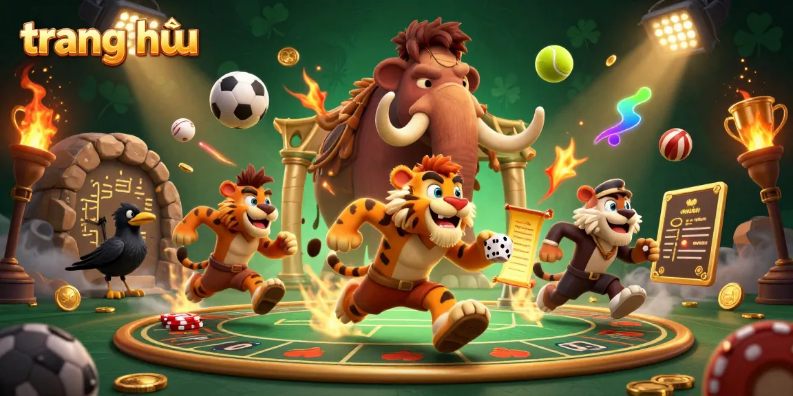 Experience the excitement of a prehistoric casino with cavemen and sports-themed elements at trang chủ.