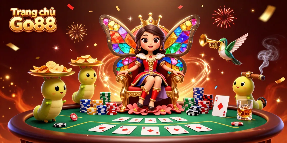 Engage in thrilling gaming action at Trang chủ Go88 with vibrant casino elements and characters.