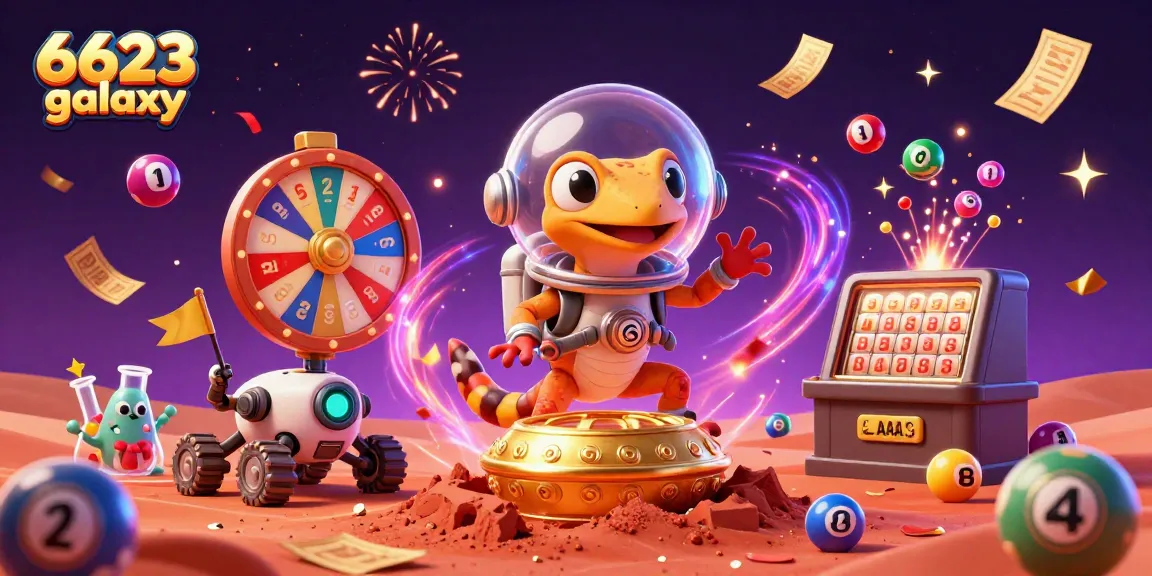 Engage with 6623 galaxy's vibrant casino adventure with a Martian gecko and lottery games.